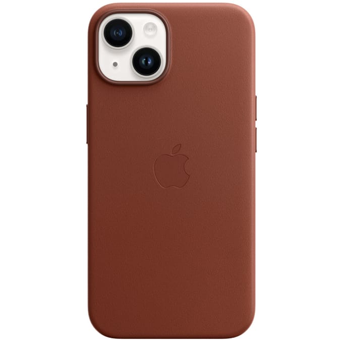 Leather Backcover MagSafe voor de Apple iPhone 14 - Umber