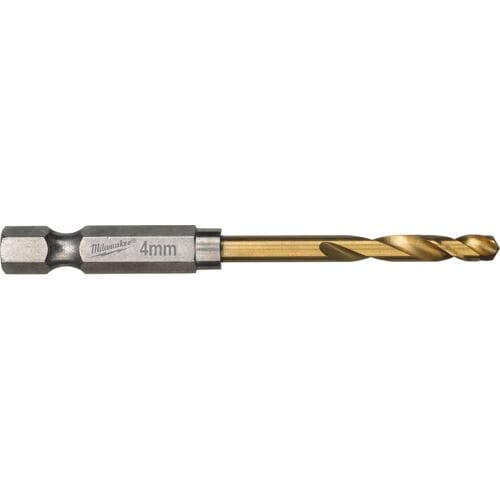 Milwaukee Metaalboor Shockwave HSS-G Tin Red Hex Shockwave HSS-G TiN Red Hex 4 mm - 2 stuks - 48894708