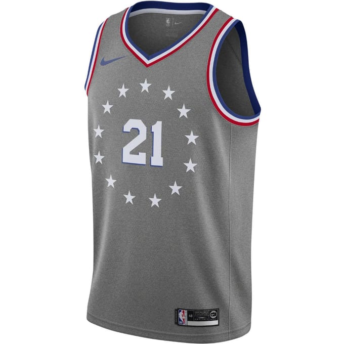 Maillot Swingman Nike Embiid City Edition AJ4636-064 S gray