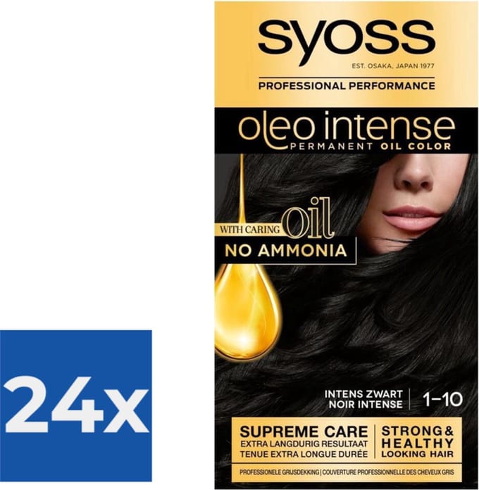 Syoss Oleo Intense - Haarverf - 1-10 - Intens Zwart - 115ml x 24