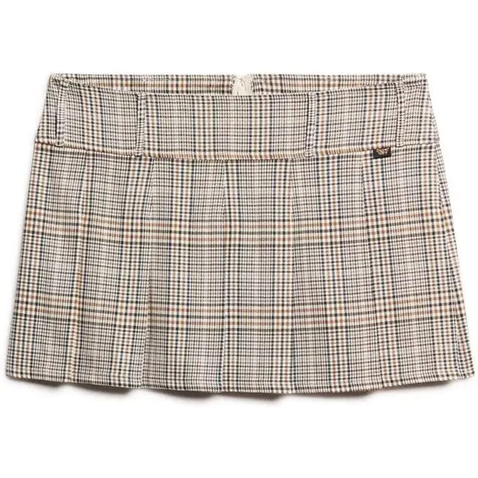 Superdry - Geplooide minirok met lage taille - Dames - Rokken