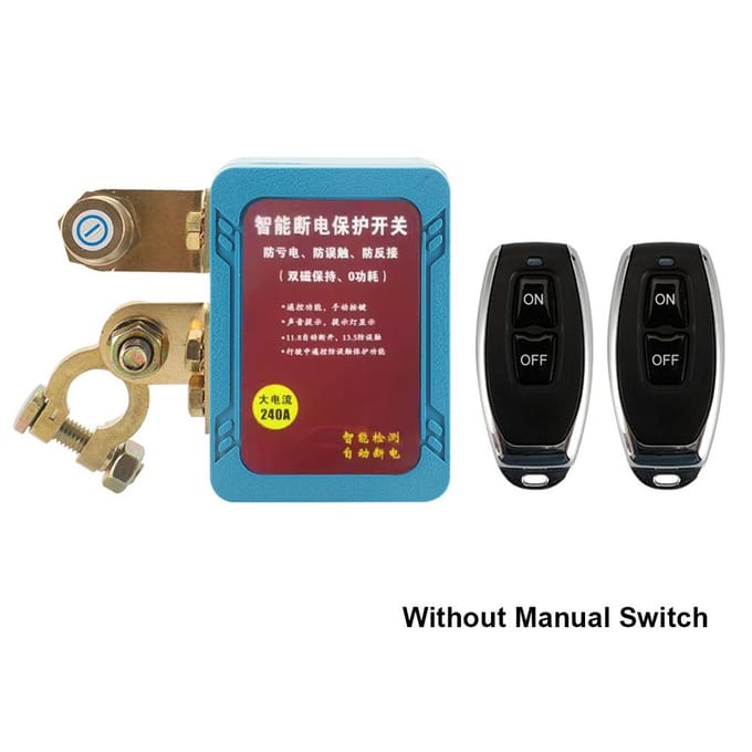 Kill Switch voor auto Afstandsbediening Batterij Disconnect Switch 12V 240A Auto Batterij Kill Switch Batterij without Manual Switch blauw
