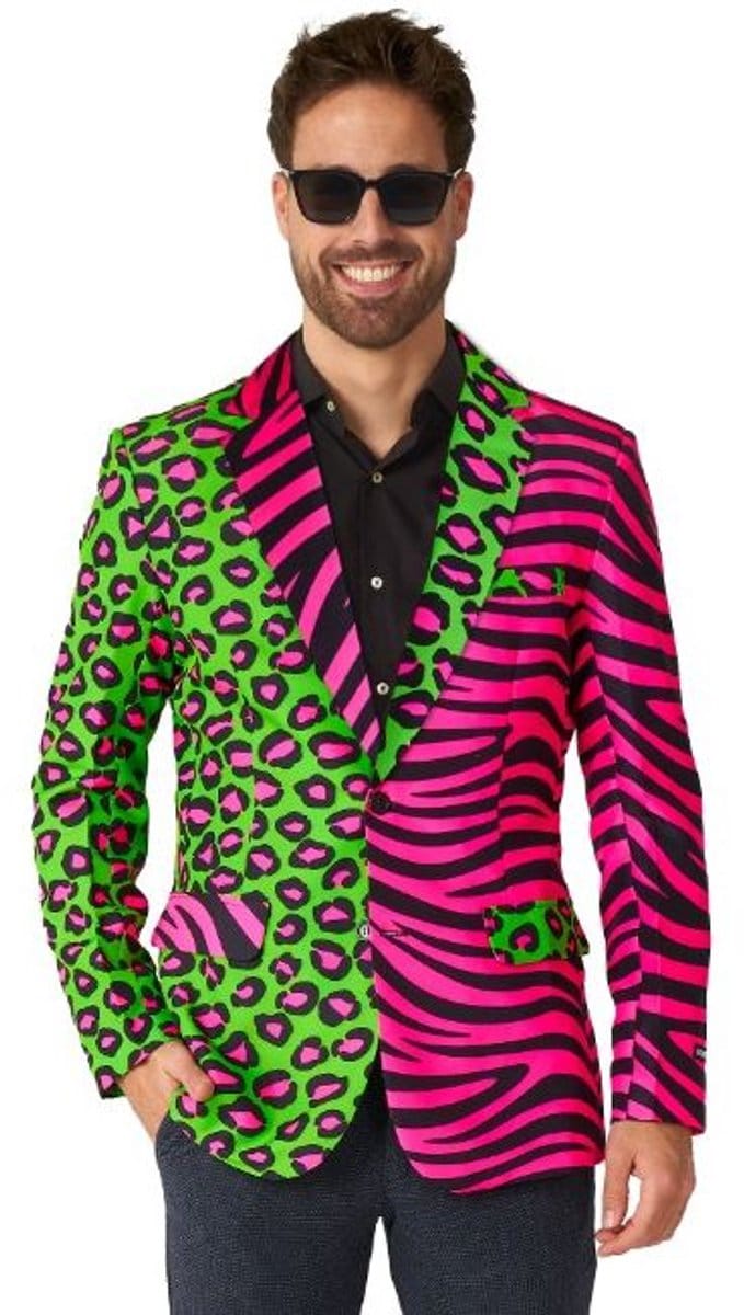 Suitmeister Party Neon Blazer - Heren Blazer - Mannen Colbert - Multicolor - Carnaval - Maat M