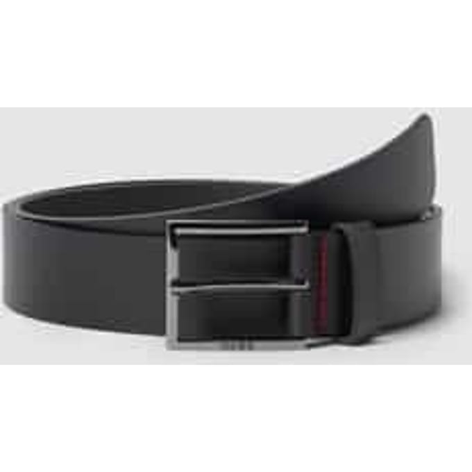 HUGO Leren Riem Geek Sz35 Leather Belt W85 Black Zwart