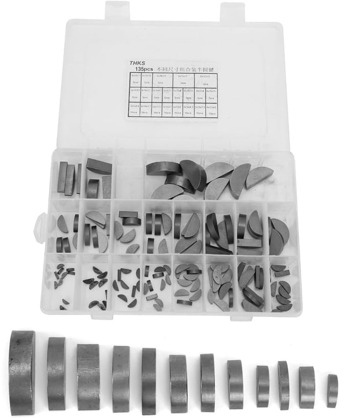 Zeynomax - Woodruff Key Set - 135-delige Sleutels - 21 Maten Rvs