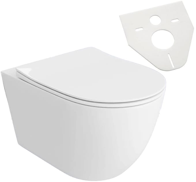 Badland Virvel wandtoilet - tornado spoeling - soft-close wc-bril - wit