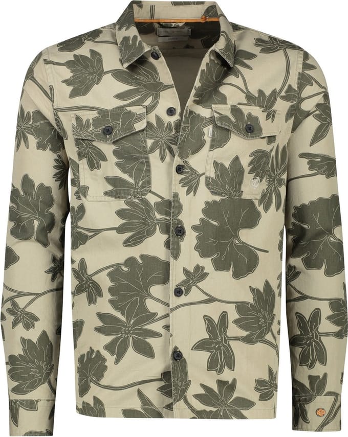 Cast Iron overshirt groen geprint - M