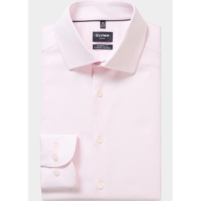 OLYMP Luxor 24/Seven Overhemd, Modern Fit, Global Kent, Roze