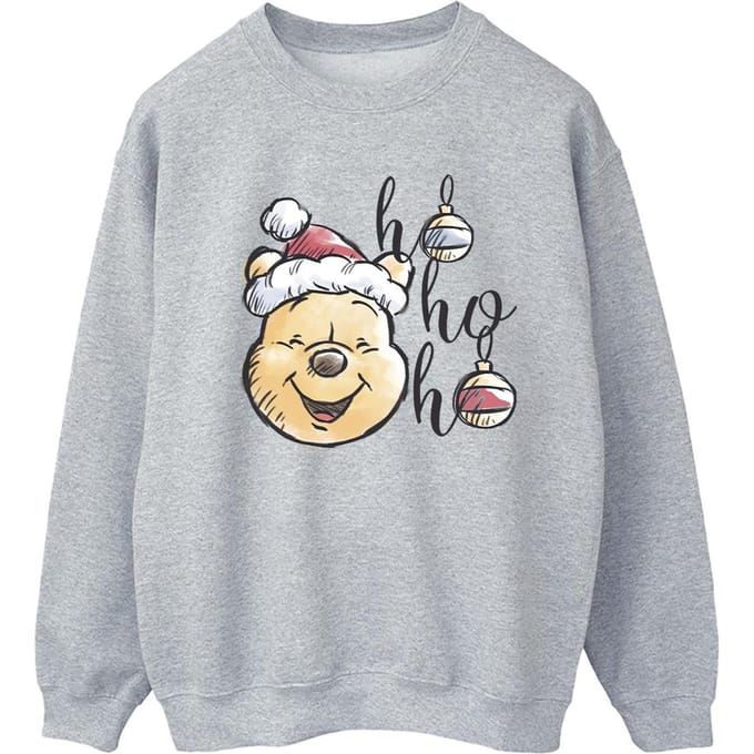 Disney Dames/Dames Winnie The Pooh Ho Ho Baubles Sweatshirt (Sportgrijs)