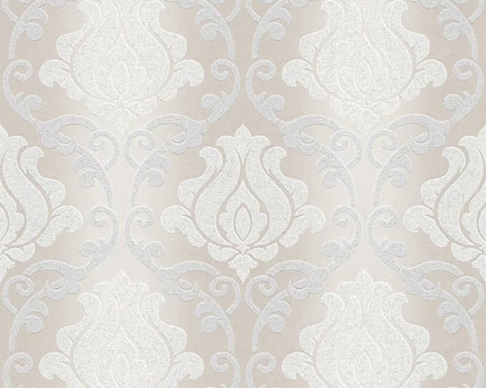 BAROK ORNAMENTEN BEHANG - Creme Grijs Metallic - AS Creation Adelaide