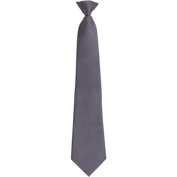 Premier Unisex volwassen kleuren modieuze effen Clip-On stropdas (Grijs)