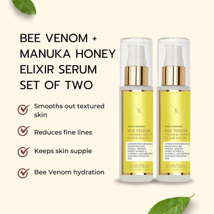 ErthSkin London 2x Bijengif + Manuka Honing Elixir Serum 1