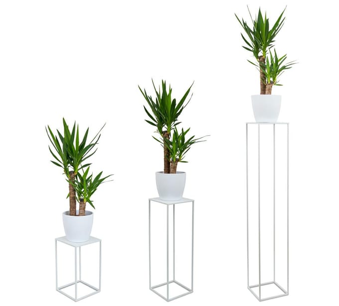 HowHomely - Staande Kwietnik - 100 cm - Loftsstijl - Wit