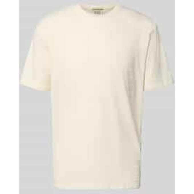 T-shirt met structuurpatroon en ronde hals