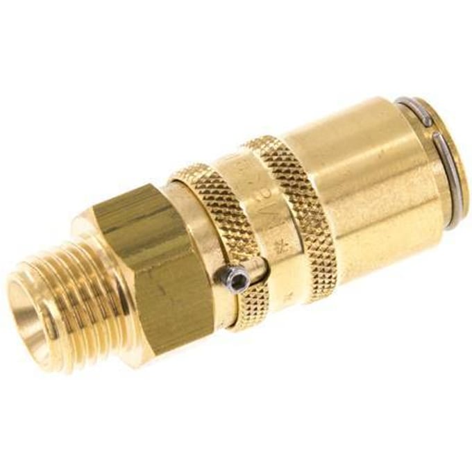 Messing DN 6 Tempereerkoppeling Snelkoppeling G 1/4 inch Buitendraad Loskoppelbeveiliging Dubbele afsluiting
