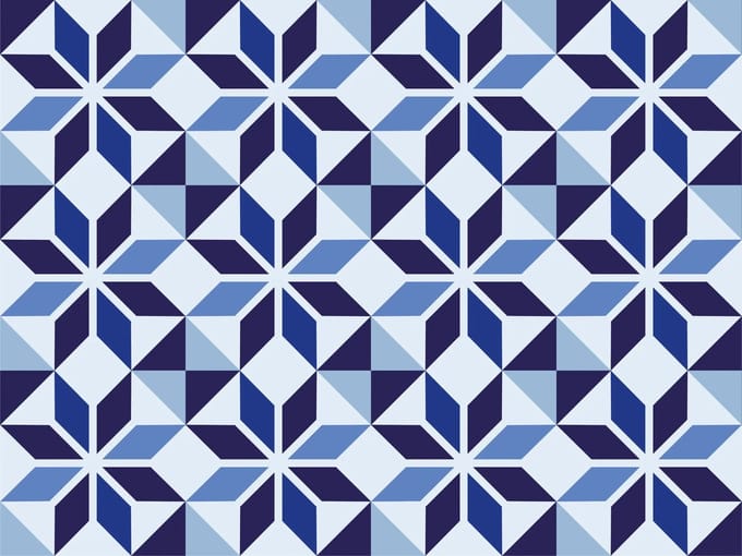 Vinyl | Vloerkleed vinyl | Mavi tegel motief kleed | 95x95 cm