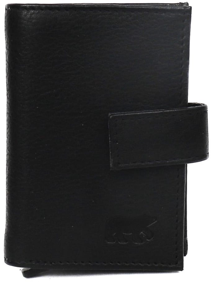 Bear Design Evie CP6813 Pasjeshouder - Zwart – Met muntgeld klepvakje – Van leer – Dames, heren en lederwaren