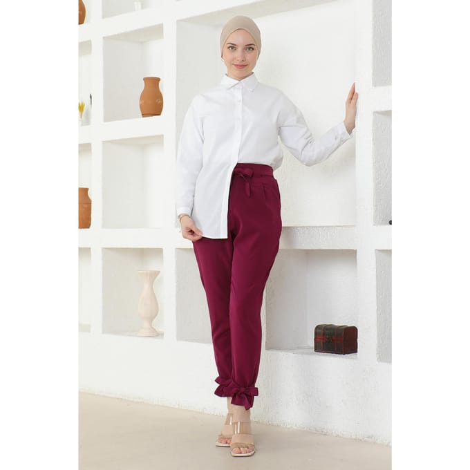 Met riem Broek Pruim