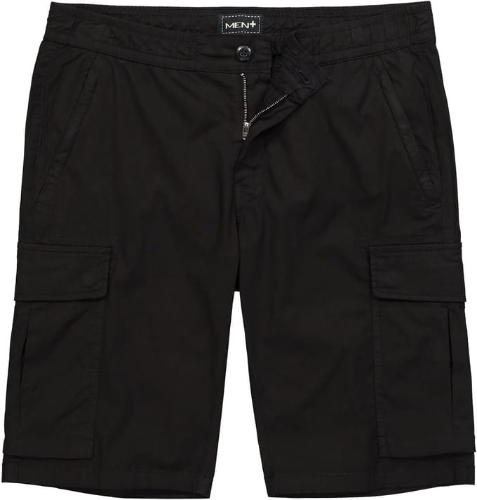 Men Plus - Heren - Cargo-Bermuda buikvriendelijk relaxed fit - Zwart - Maat 60