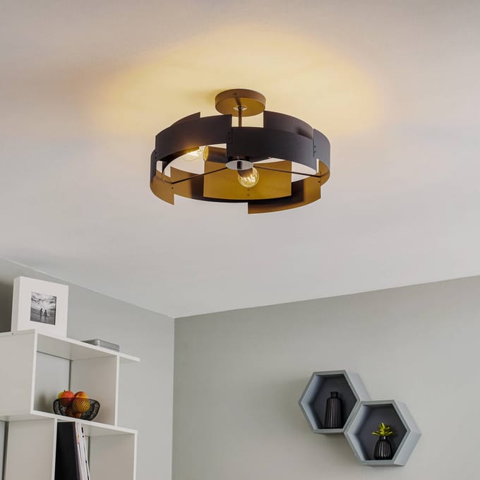 Euluna Plafondlamp Tori, zwart