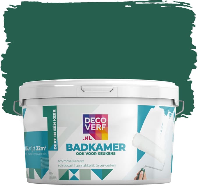 Decoverf badkamer verf smaragdgroen, 2.5L