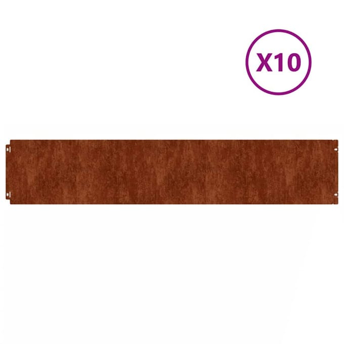vidaXL - Gazonrand - 10 - st - 20 - x - 103 - cm - weervast - staal - Roestkleurig