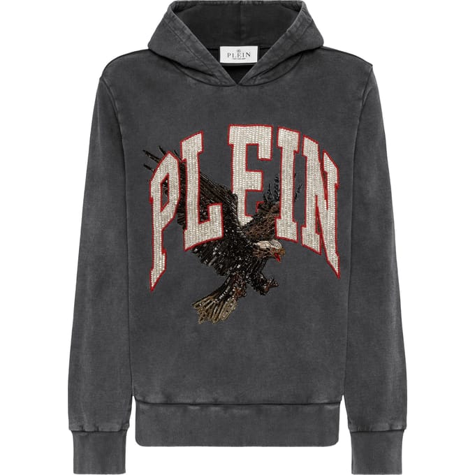 Washed Hoodie Sweatshirt Plein Eagle