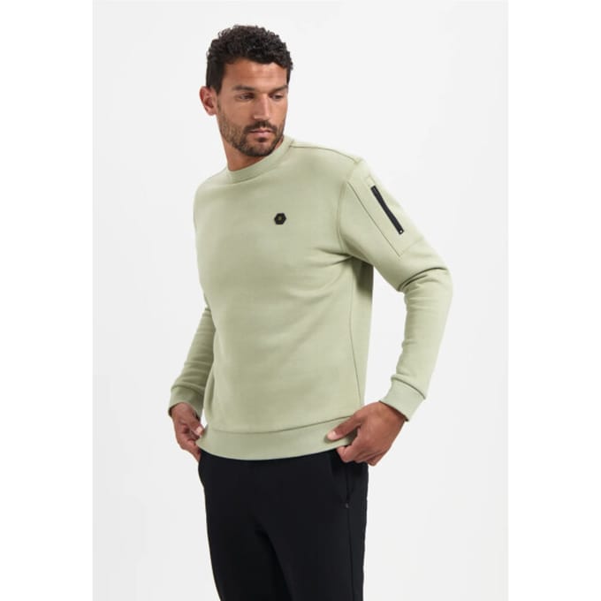 No Excess Sweater Crewneck Brushed Inside Light Moss Größe: M | Pullover Outlet | Herren