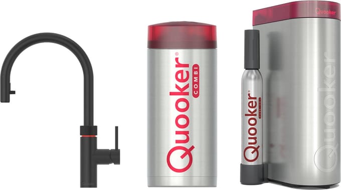 Quooker Flex Zwart met Combi Boiler + CUBE