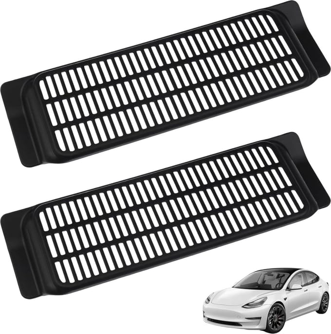 Ventilatierooster compatibel met Tesla Model 3 [Set 2] Accessoires voor airconditioning onder autostoelen