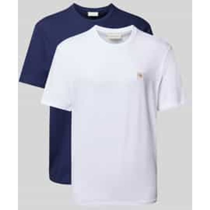 Calvin Klein Ss Badge Tee 2-pack Maritime Navy/bright White Taglia: M | Magliette basic Outlet | Uomo | Bianco