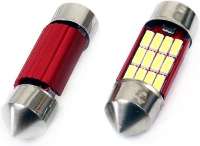 Dome - 31MM LED - CANBUS - 12SMD - 4014 - 12/24V - 2 stuks - Wit