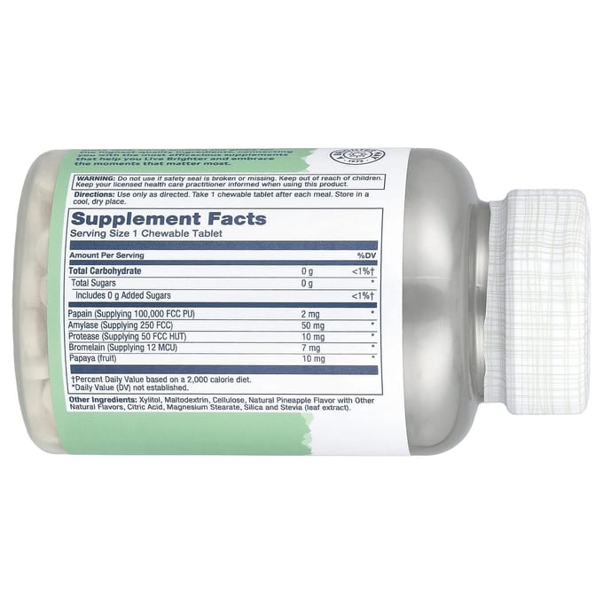 Papaya-enzym, Natuurlijke Ananas, Kauwtabletten 180 tabletten