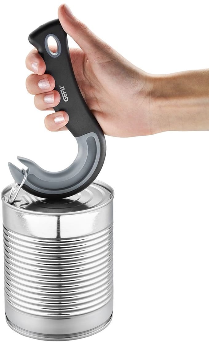 GEFU PULLTO Blikopener voor Treklip Blikken – Ergonomische J-vorm – Vaatwasserbestendig – 15,5 cm