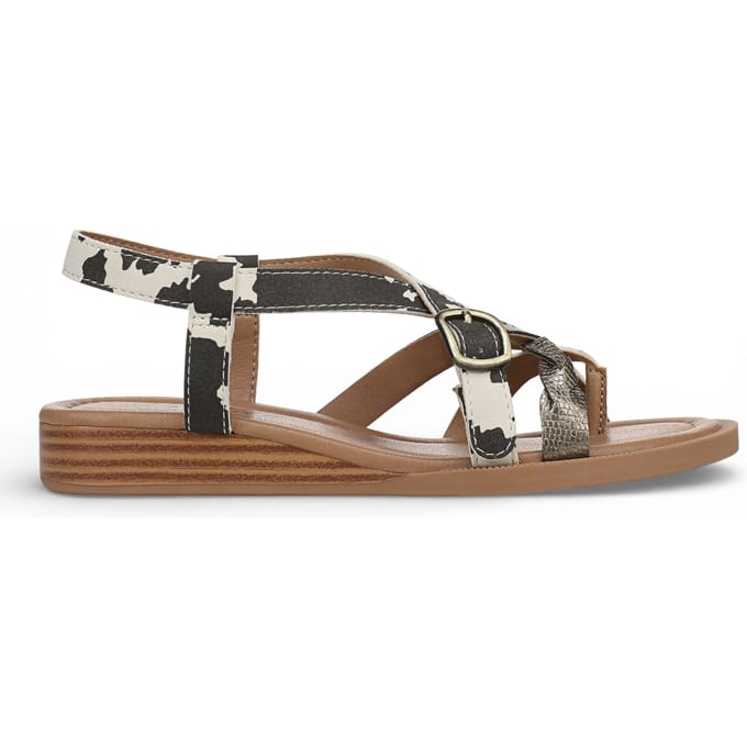 Blowfish Malibu Dames Zwarte Witte Micro Wedge bandjes Sandals - April