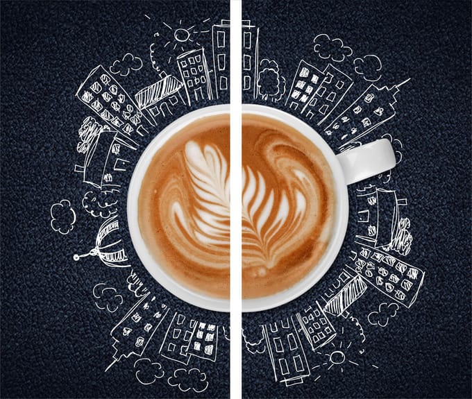 TMK ArtDeko - Snijplank - Glas - Koffie Ontwerp - 30x52cm