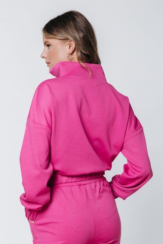 Colourful Rebel Litzy Dropped Shoulder Zipper Sweater- Maat XS