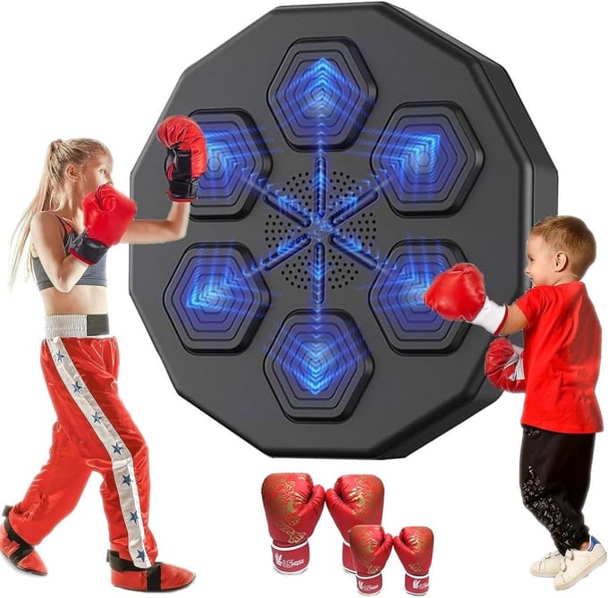 Muziek Boksmachine - Smart Boksmuur - Thuis Workout - Bluetooth Connectie - 40x40x7.5 cm - Zwart