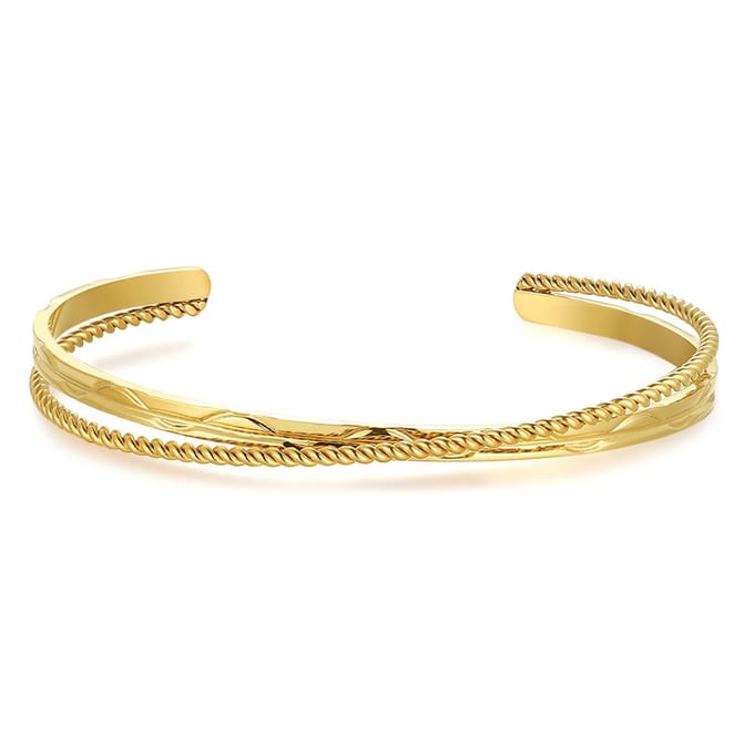 Twice As Nice Armband in goudkleurig edelstaal, open bangle 6cm