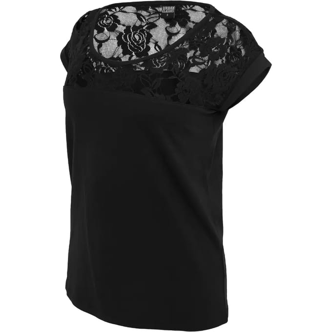 Urban Classics Laces Tee Dames T-shirt - zwart - S