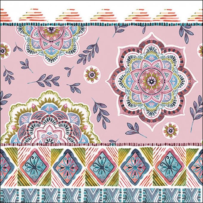 Servettem/ Napkin 33 Boho rose FSC Mix