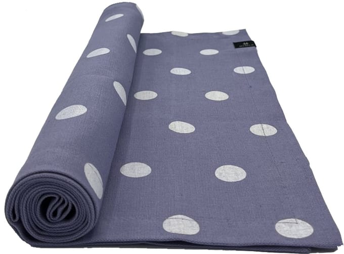 Polka tafelloper - 140 x 40 cm violet - set van 2