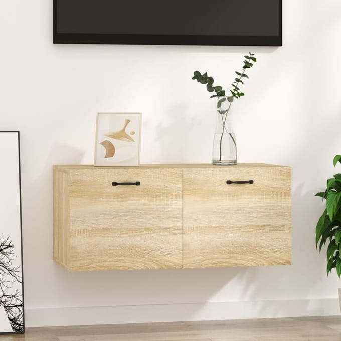 vidaXL - Wandkast - 80x36,5x35 - cm - bewerkt - hout - sonoma - eikenkleurig