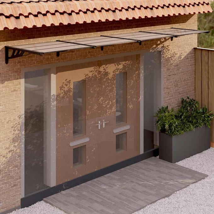 vidaXL - Deurluifel - 396x90 - cm - polycarbonaat - zwart