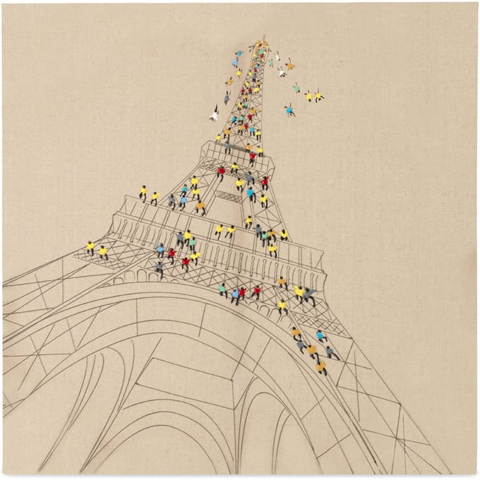 Decoratief wandobject Trip To Paris 80cm x 80cm | Decorationable