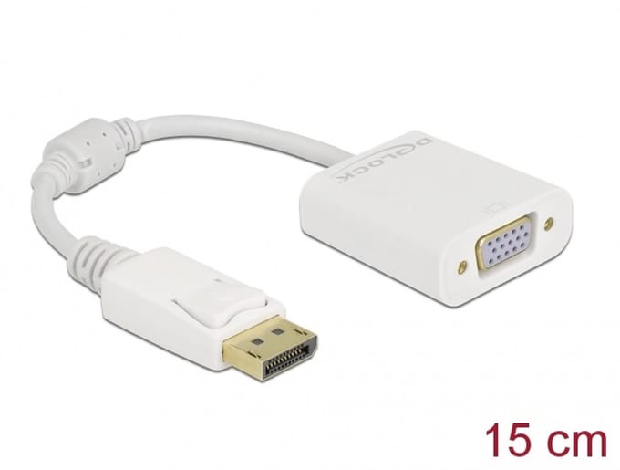 Delock Adapter DisplayPort 1.2 male to VGA female white