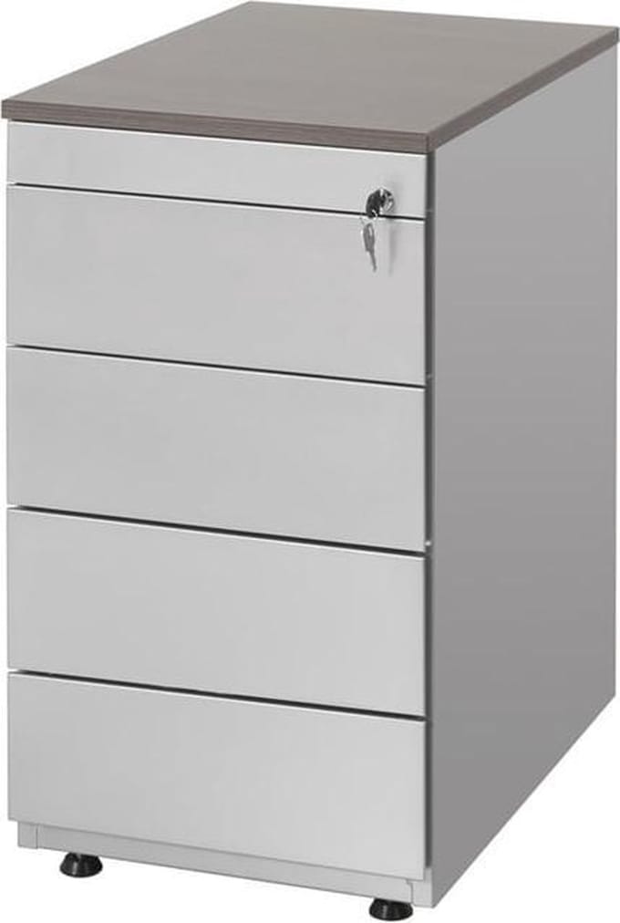 Ladeblok met 4 lades (incl. pennenlade) kleur Wit (RAL9010) topblad Wit