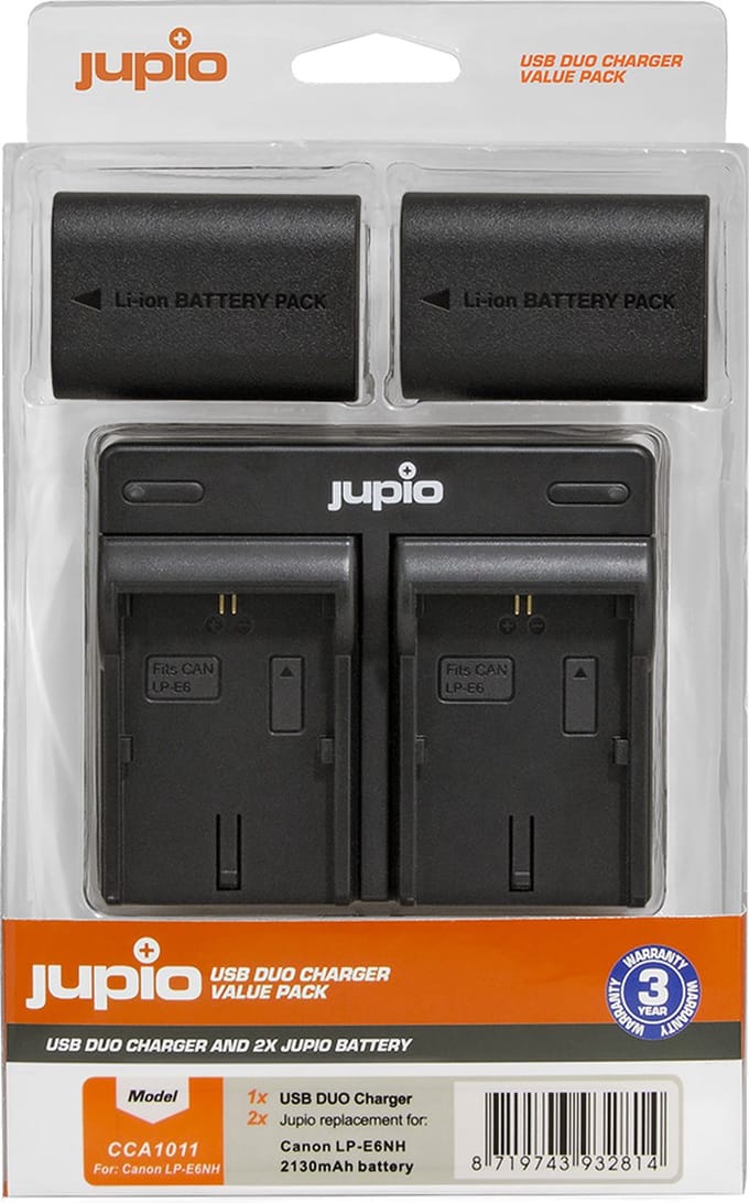 Jupio Value Pack: 2x Battery LP-E6NH 2130mAh + USB Dual Charger
