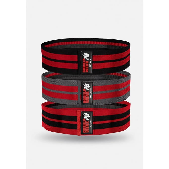 Gorilla Wear Glute Bands - Set van 3 - Zwart/Rood/Grijs