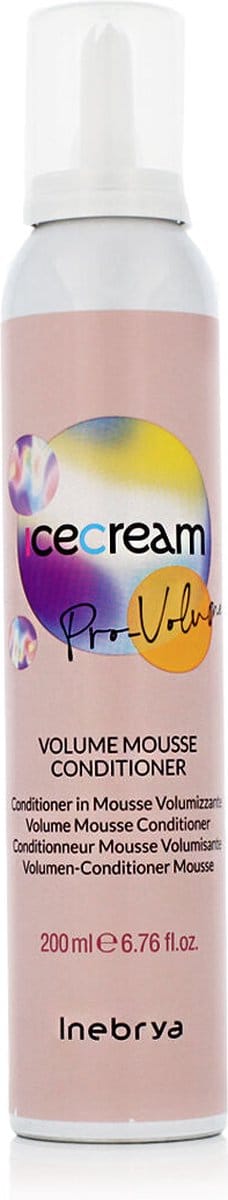 Inebrya, Ice Cream Pro-Volume, Mousse Conditionneur Sans Rinçage, Volumisante, 200 ml